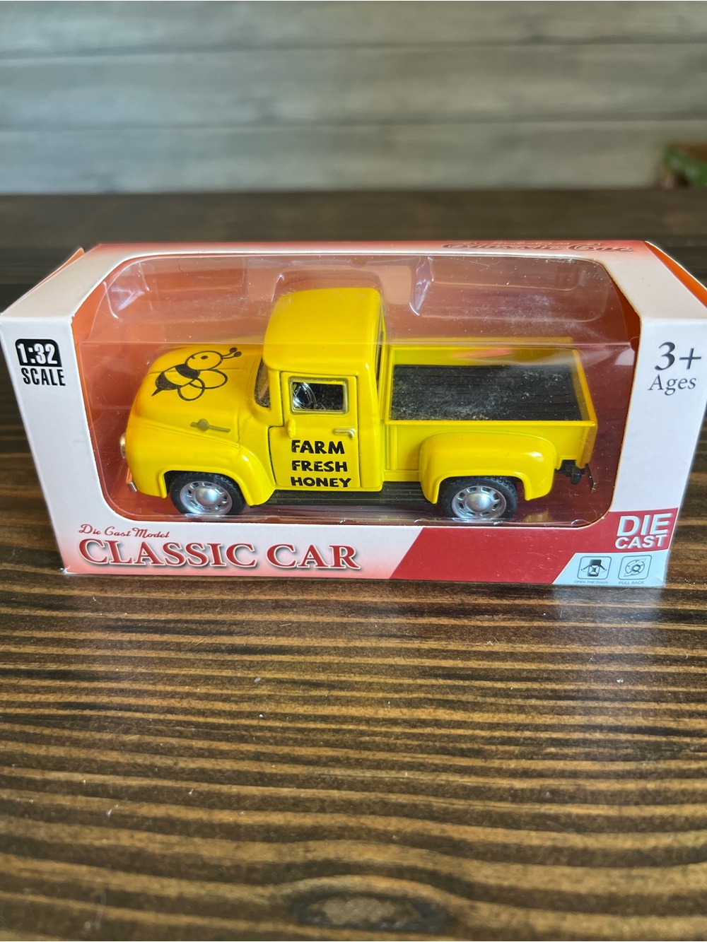 Amazon Yellow 'Farm Fresh Honey' Classic Die-Cast Pickup Truck